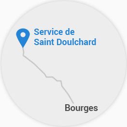 Mini carte pour le trajet de Bourges au service de Saint Doulchard
