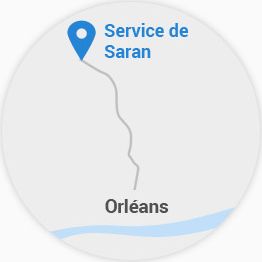 Mini carte pour le trajet d'Orléans au service de Saran